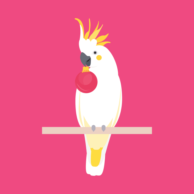 Cockatoo with Christmas bauble by creativemonsoon