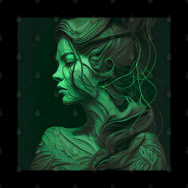 Abstract Green Woman Art by idrockthat