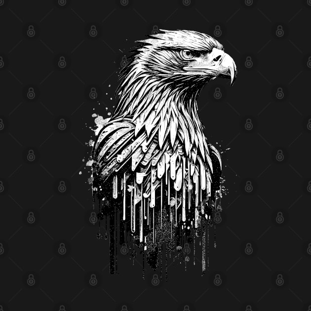 Black White Bald American Eagle by DeathAnarchy