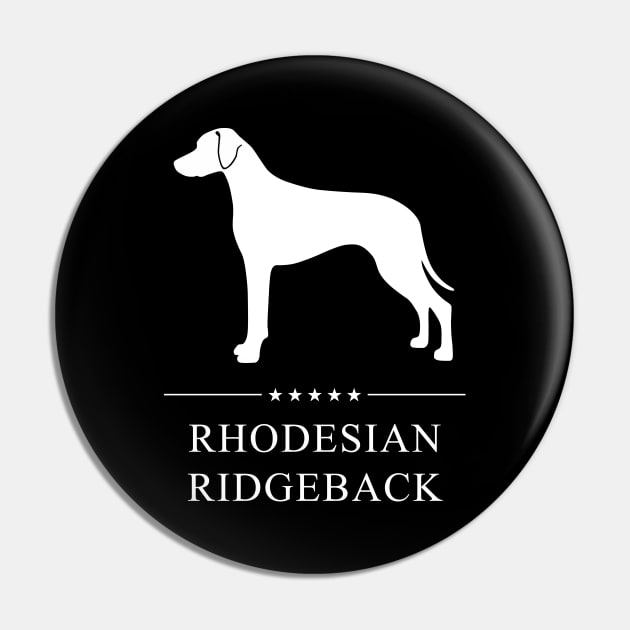 Rhodesian Ridgeback Dog White Silhouette Pin by millersye