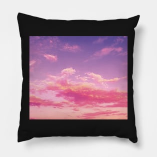Purple sky, pink clouds Pillow