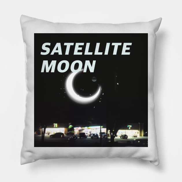 Satellite Moon C-store Noire logo Pillow by lofi_retrowave