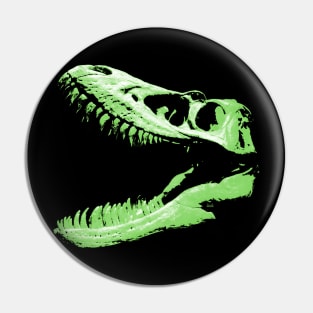 Dinosaur Skull Green Pin