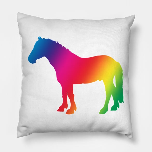 Horse rainbow silhouette Pillow by Shyflyer