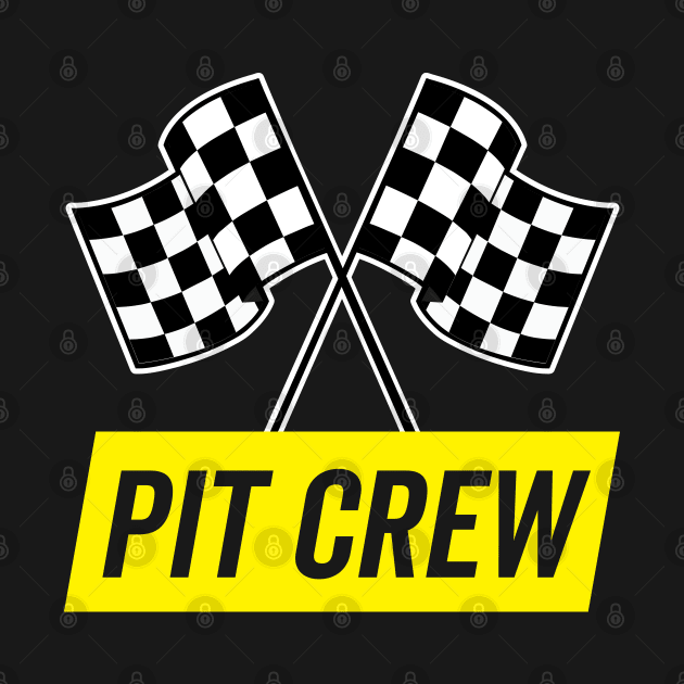 Yellow Italic Pit Crew for Racing Party Costume by DetourShirts