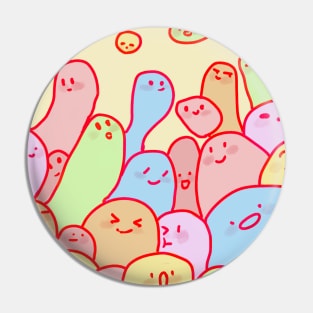 Kawaii blobs - patterns Pin