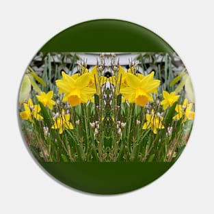 Reflected daffodils Pin