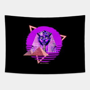 Synthwave Pharaoh Tutankhamun Vaporwave 80s Tapestry