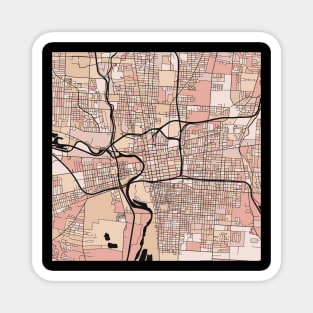 Columbus Map Pattern in Soft Pink Pastels Magnet