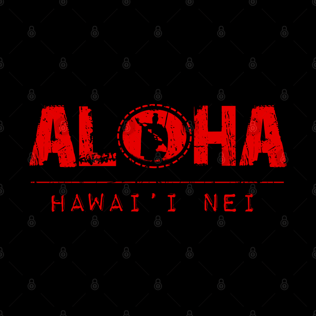 Aloha Rising Sun King Kamehameha(red) by Hawaii Nei All Day by hawaiineiallday