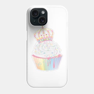 sugary cupcake with candy candy crown Phone Case