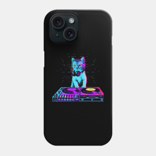 Vaporwave Cat DJ Phone Case