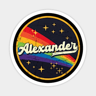 Alexander // Rainbow In Space Vintage Grunge-Style Magnet