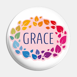 Grace name with colorful leaves Pin