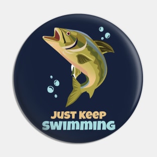 Just Keep Swimming Vintage Fish Pin