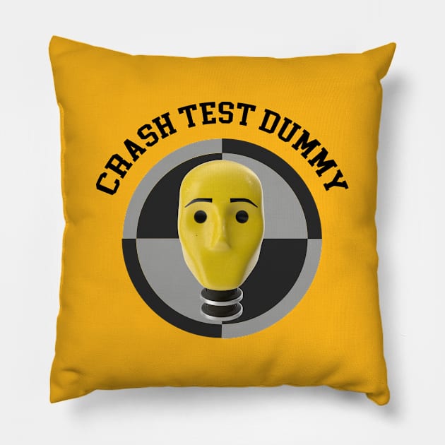 Crash Test Dummy Yellow Head with Safety Mark Background Pillow by ActivLife