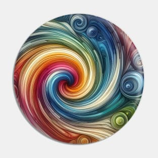 Psychedelic looking abstract illustration of Swirls Pin