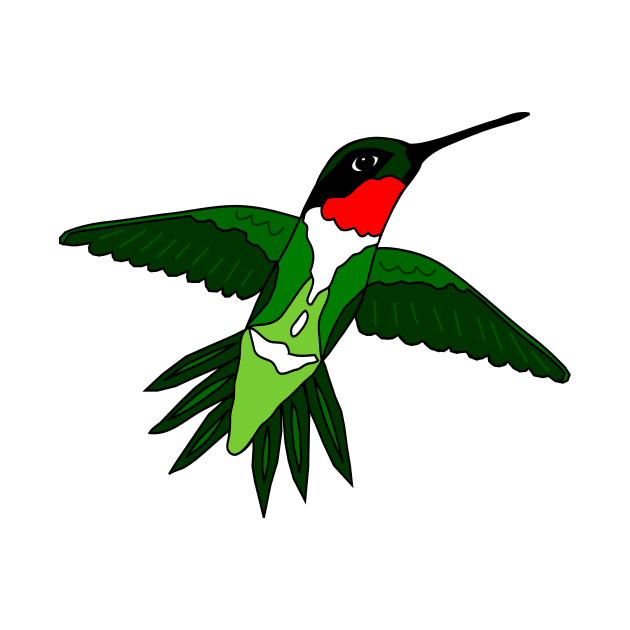 Colorful Ruby-Throated Hummingbird by WarriorWoman