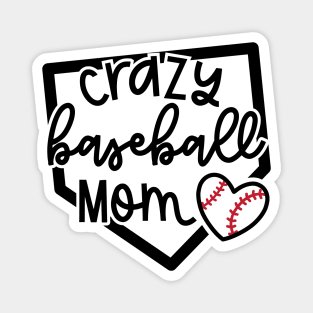 Crazy Baseball Mom Cute Youth Sports Funny Magnet