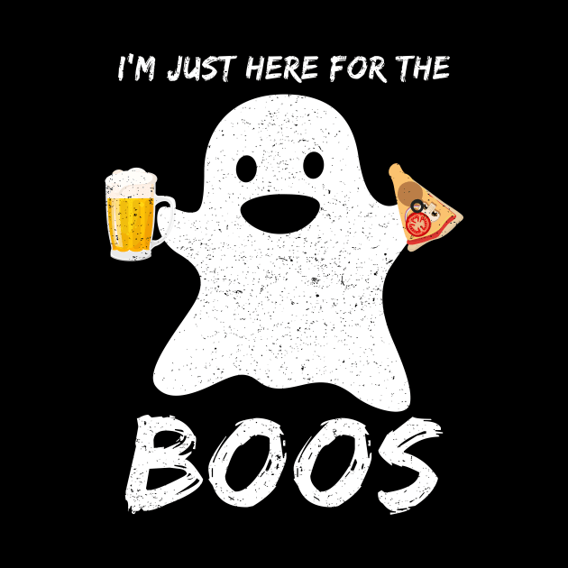 I'm just here for the boos Funny Beer Pizza Lover Halloween by foxmqpo