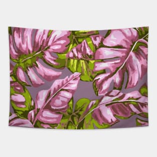 Tropical Leaves Camouflage Of Banana and Monstera 8 Tapestry