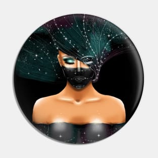 Beautiful cosmos girl on a black background Pin