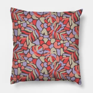 Matisse Coral Tropical Leaves Pillow