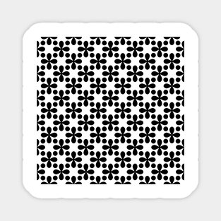 Black Clovers and Dots Pattern Magnet