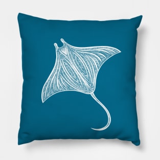 Manta Ray detailed drawing for sea animal lovers Pillow