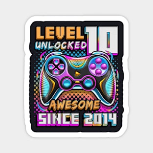 10th Birthday Gamer 10 Year Old Bday Boy Ten Son Magnet