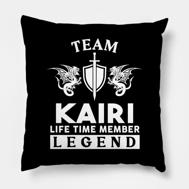 Kairi Name T Shirt - Kairi Life Time Member Legend Gift Item Tee Pillow by unendurableslemp118