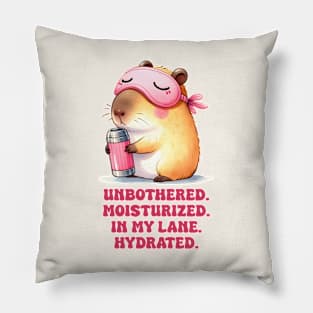 Unbothered Capybara Funny Pillow