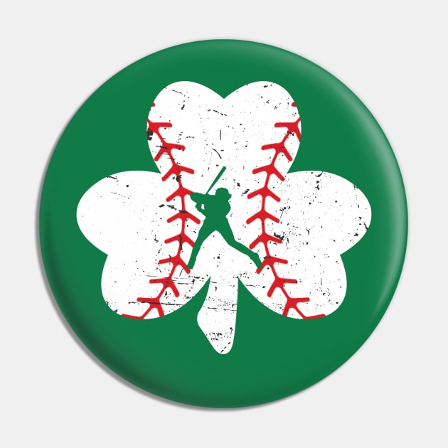 Distressed Shamrock Baseball St Patricks Day Pin by Illustradise