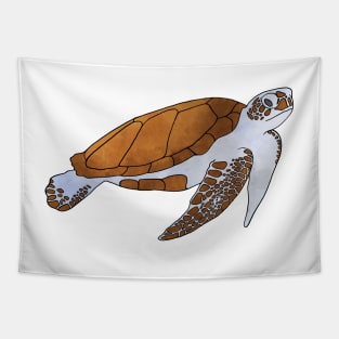 Sea Turtle Watercolor Illustration Tapestry