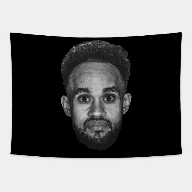 Derrick White Funny Vintage Face Tapestry by rattraptees