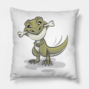 Cute T-Rex Dinosaur Wanna Play Fetch? Pillow