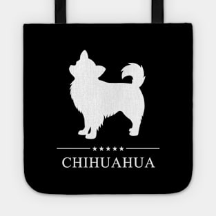 Longhaired Chihuahua Dog White Silhouette Tote