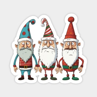 Three Funny Christmas Friends Magnet