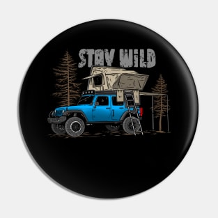 Stay Wild Jeep Camp - Adventure Ocean Pacific Blue Jeep Camp Stay Wild for Outdoor Jeep enthusiasts Pin