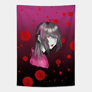 Reluctant teenage vampire in pink Tapestry