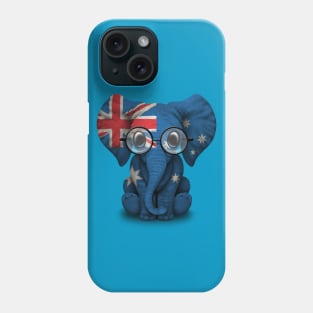 Baby Elephant with Glasses and Australian Flag Phone Case