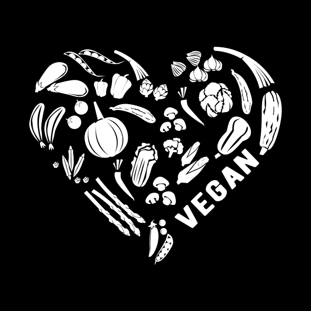 Vegan Vegan Fruit Vegetable Heart Gift by Shirtglueck