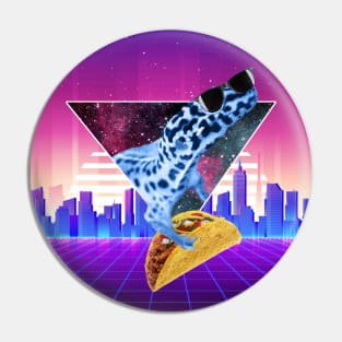 Aesthetic Synthwave Leopard Gecko Taco Pin
