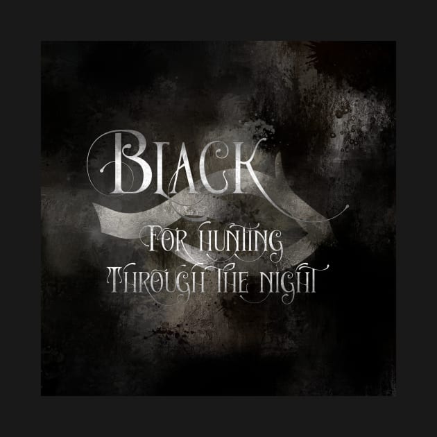 BLACK for hunting through the night. Shadowhunter Children's Rhyme by literarylifestylecompany