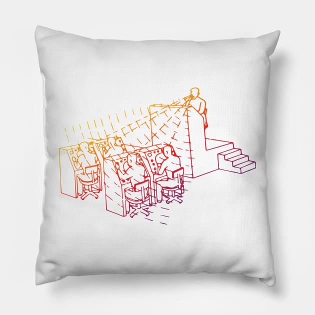 Antiwork Office Panopticon by Dystopomart Pillow by DYSTOP-O-MART