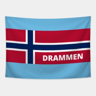 Drammen City in Norwegian Flag Tapestry