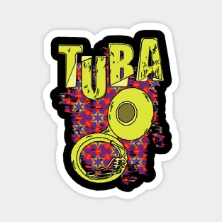 Sketchy Tuba Text and Pattern Magnet