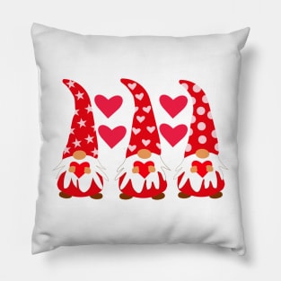 Valentine  red Gnomes Holding Hearts Valentine's Day Gnome Pillow