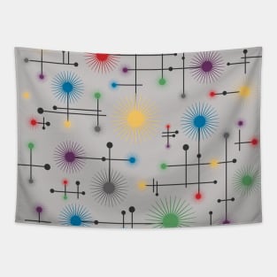 Mid Century Modern Cosmic Starburst Tapestry