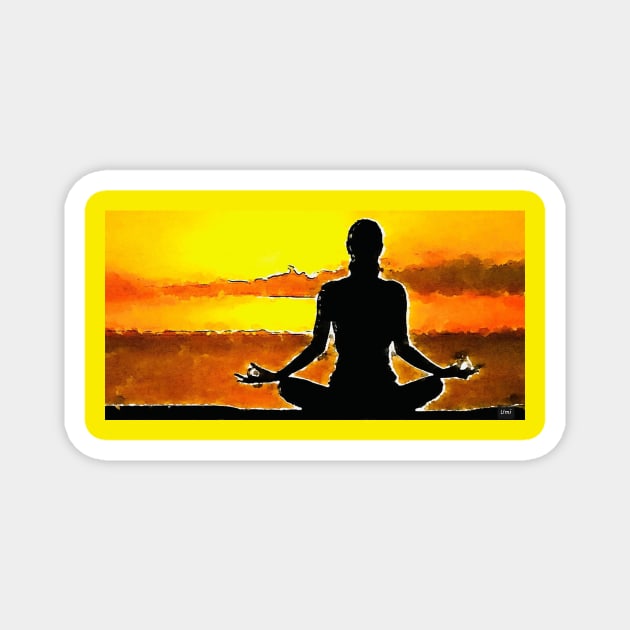 Yoga on Beach Magnet by InfiniIDnC